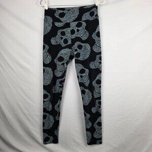 LuLaRoe Leggings, Navy with Lighter Blue/Gray Sugar Skulls